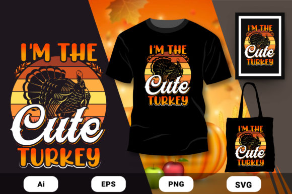 Cute Turkey T-Shirt Design for Real Embroidery Projects